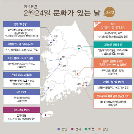 2016년 2월 지역별 '문화가 있는 날' 행사<문화체육관광부 제공>